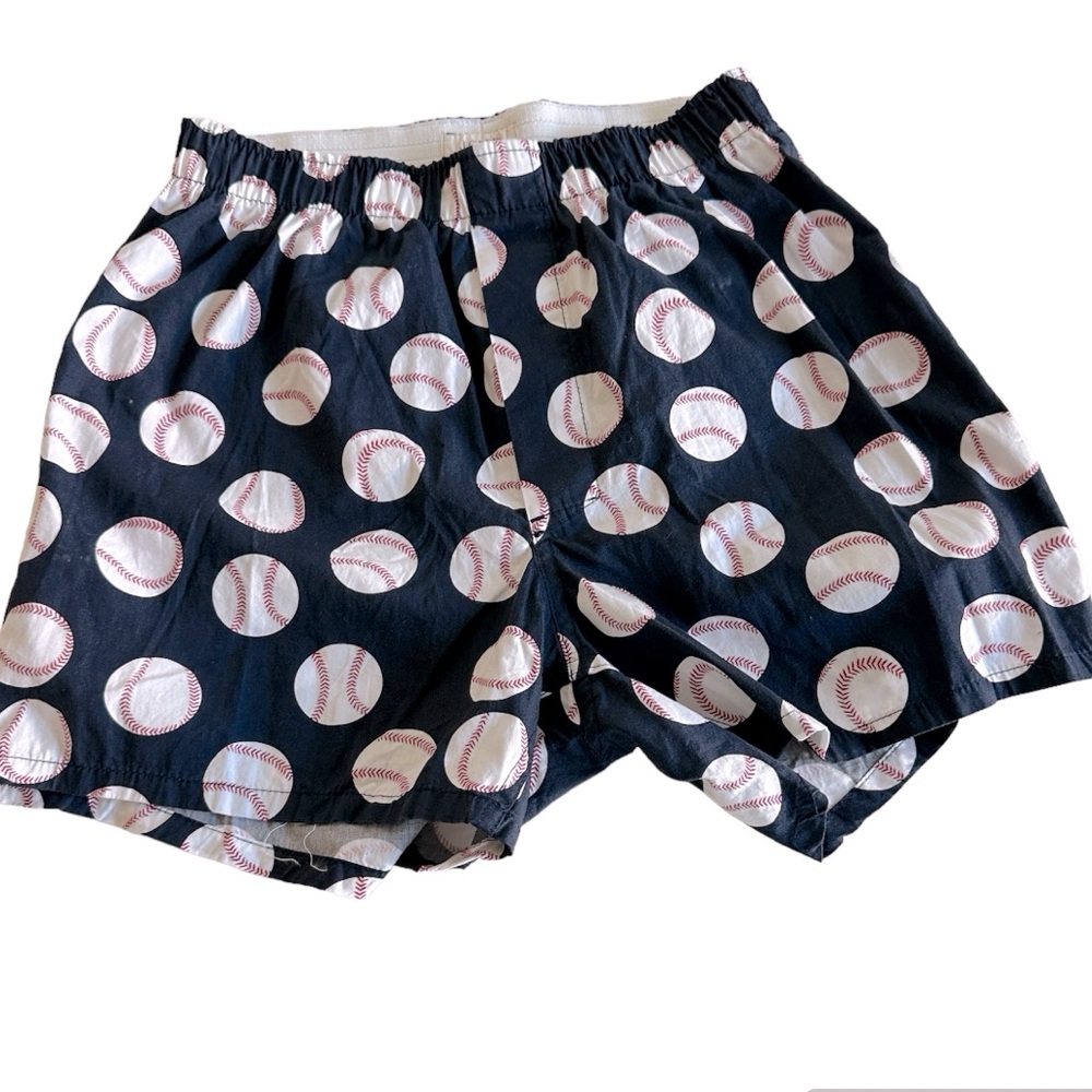 J. Crew Men’s baseball boxer shorts fly cotton woven elastic waist Small NWT